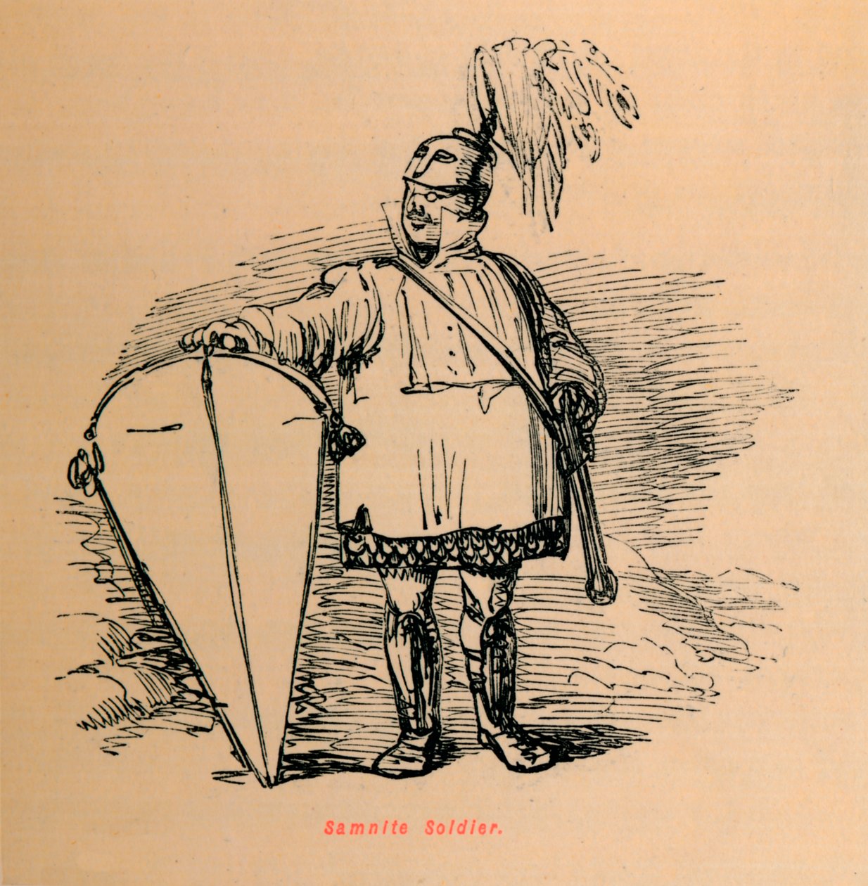 Samnittisk soldat, 1852 av John Leech