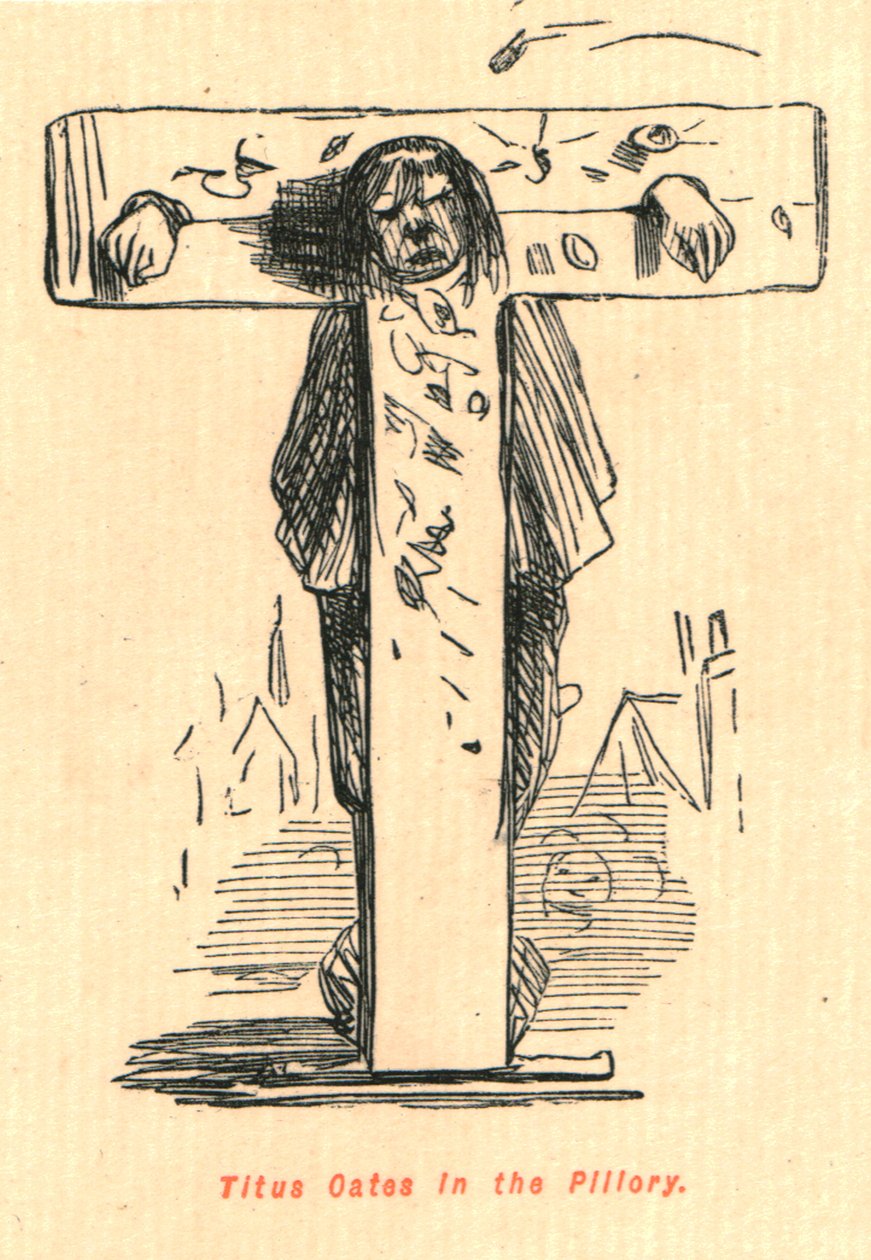 Titus Oates in the Pilory, 1897. av John Leech