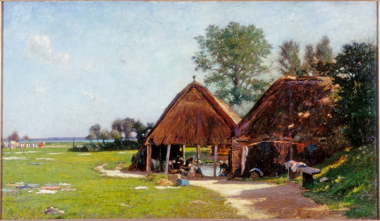 Vaskeplass, Normandie, ca. 1918 av John Leslie Thomson