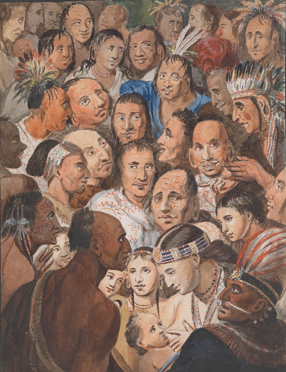 Tableau over indiske ansikter, 1811-ca. 1813. av John Lewis Krimmel
