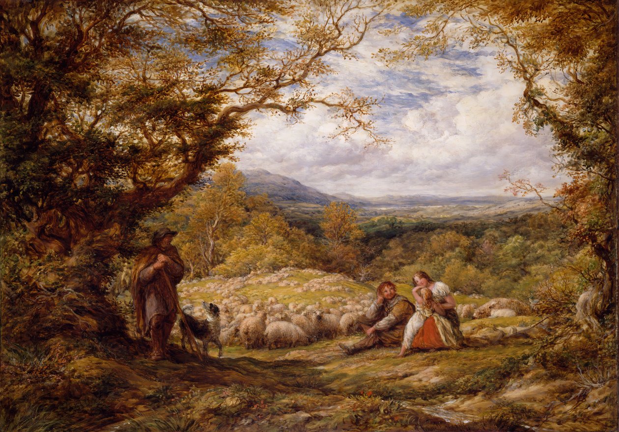 The Sheep Drive, 1863. av John Linnell