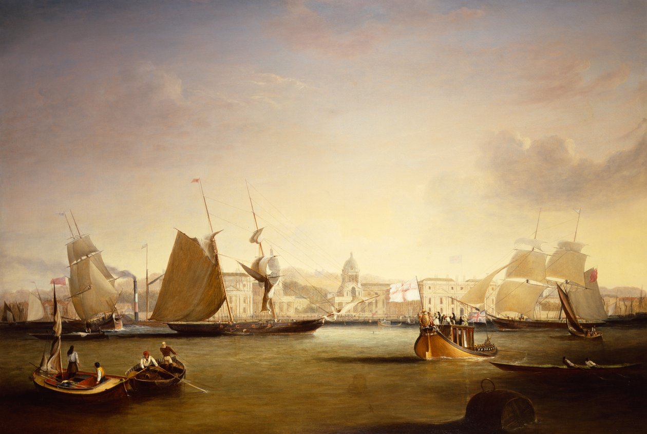 Skipsseiling av Greenwich Palace av John Lynn
