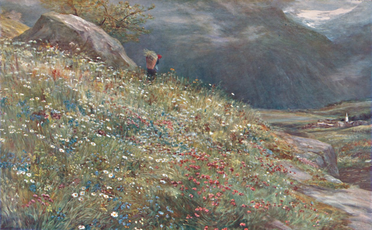 An Alpine Meadow, slutten av 1800-begynnelsen av 1900-tallet. av John MacWhirter