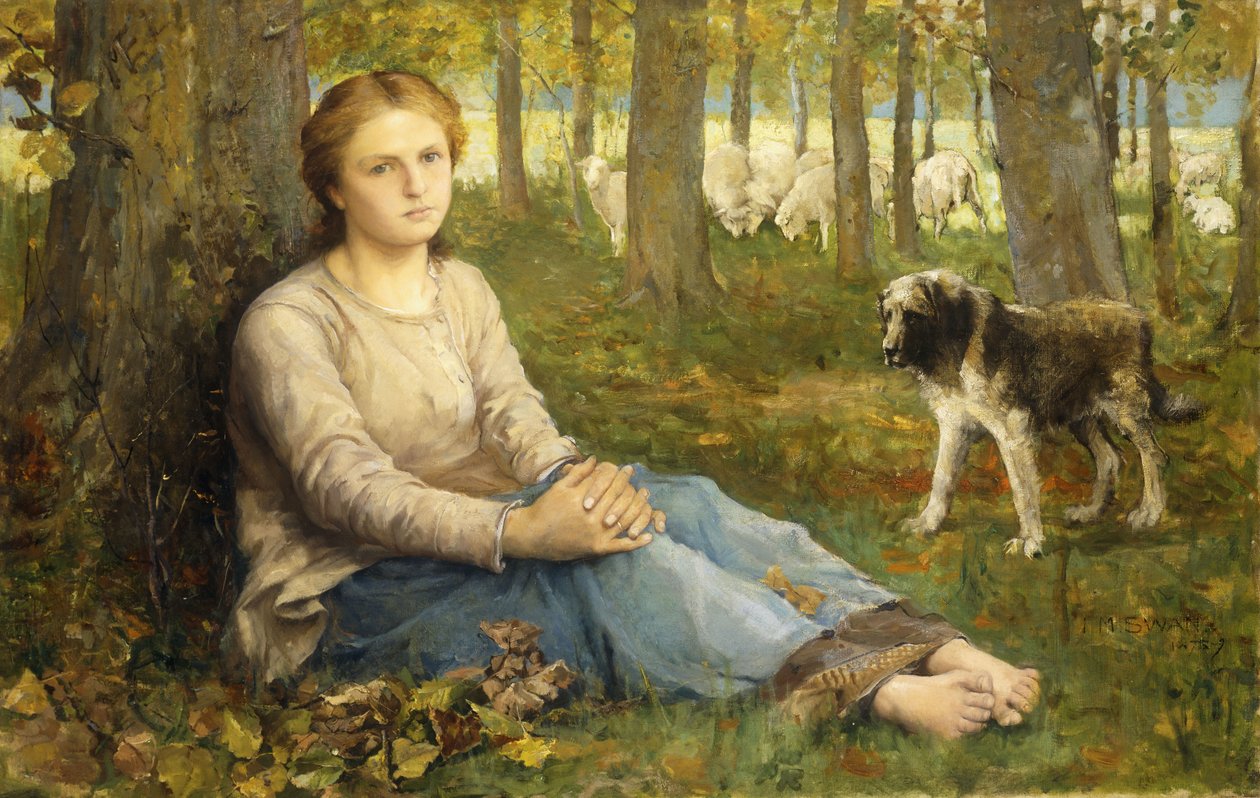 En gjeterinne og hennes flokk, 1878-9 av John Macallan Swan