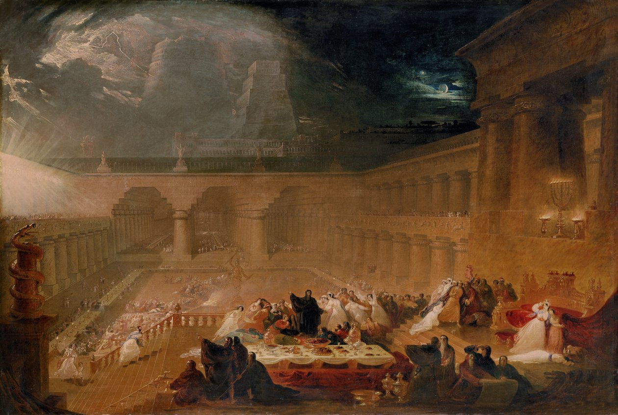 Belshazzars fest (olje på lerret) av John Martin