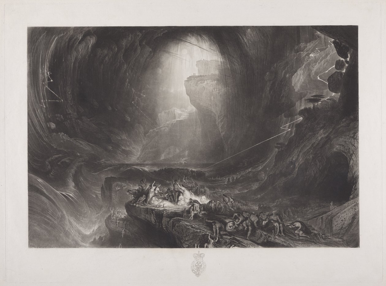 The Deluge, ca. 1828 (wc på papir) av John Martin