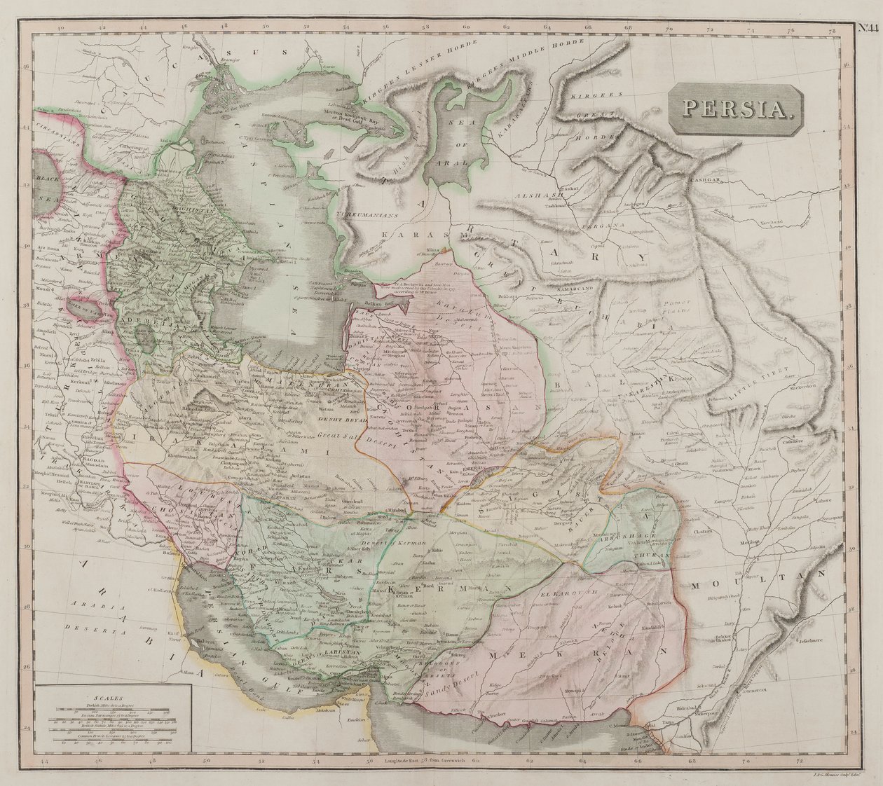 Persia (håndfarget gravering) av John Menzies