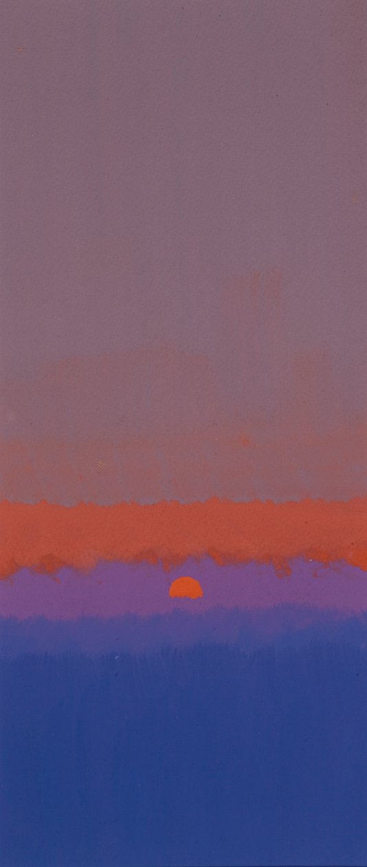 Soloppgang (gouache) av John Miller