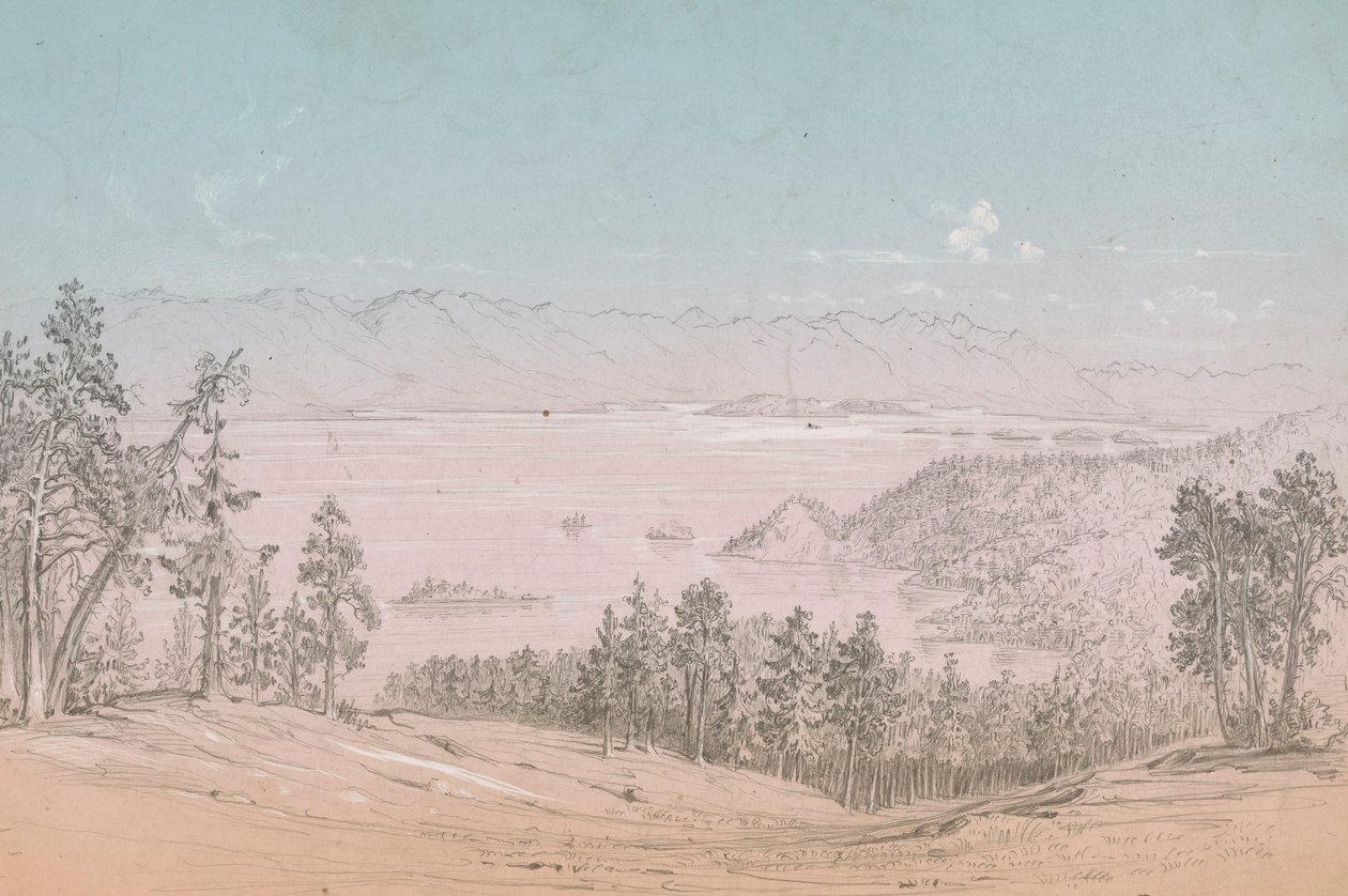 Flathead Lake, ser mot sør av John Mix Stanley
