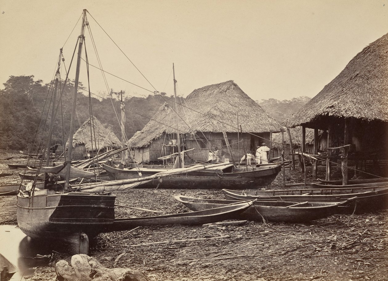 Tropisk landskap, Landing, Chipigana, 1871. av John Moran