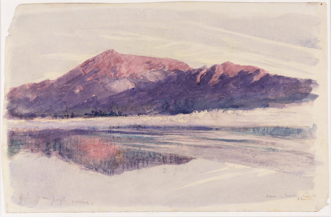 Dawn Coniston, 1873 (wc på papir) av John Ruskin