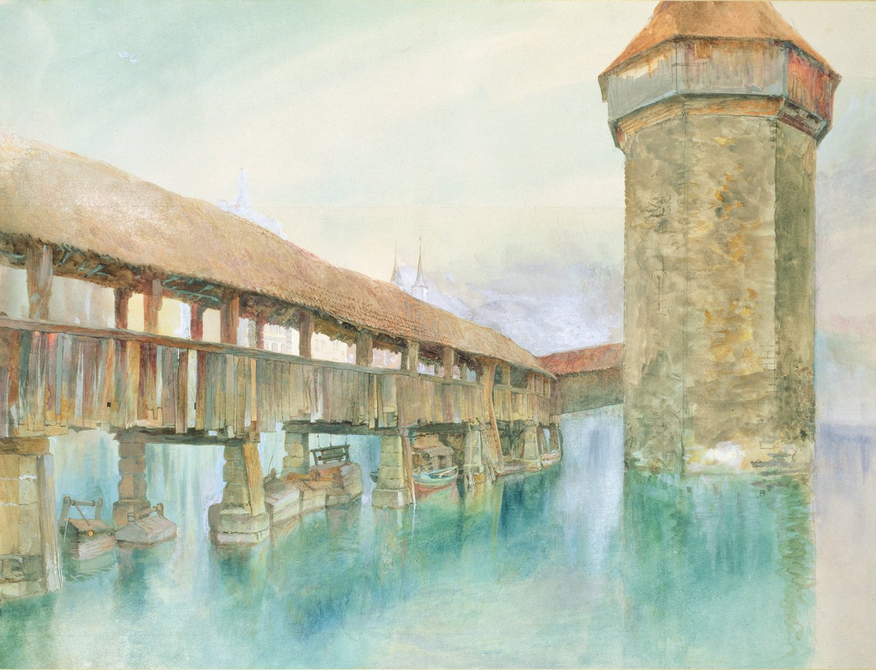 Kapellbrucke, Luzern, 1800-tallet av John Ruskin