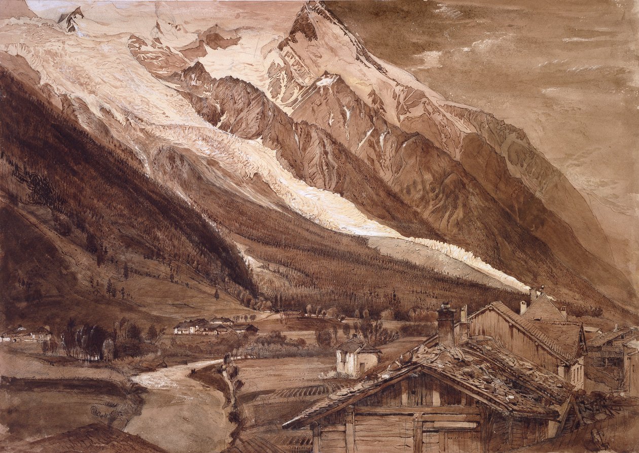 The Glacier des Bossons, Chamonix, juni 1849 av John Ruskin