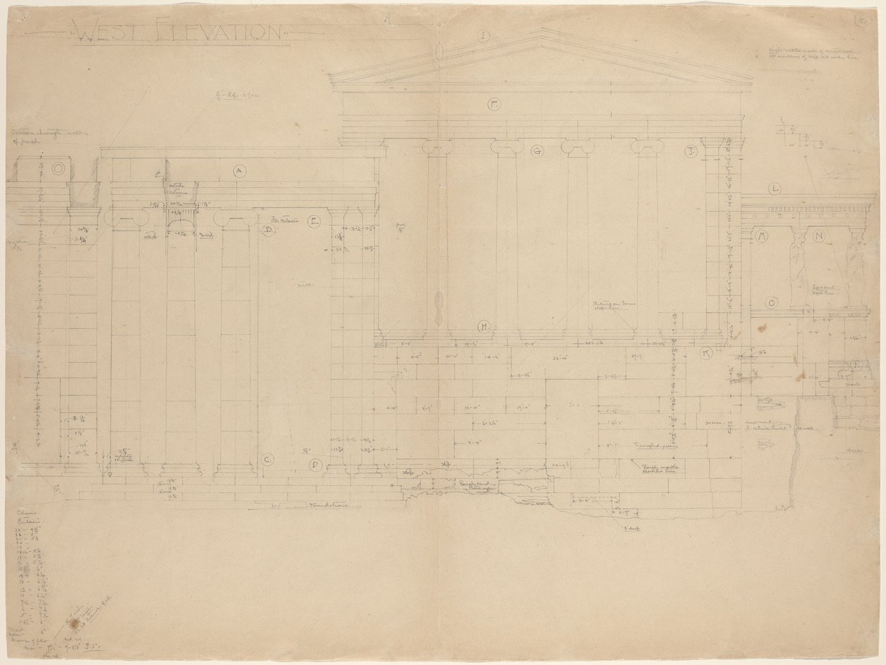 The Erectheum, West Elevation [venstre halvdel] av John Russell Pope