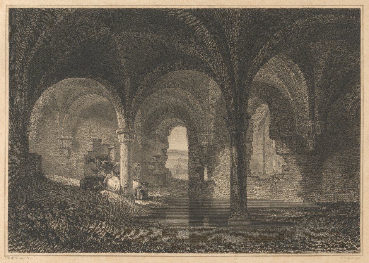 Krypt i Kirkstall Abbey, Yorkshire av John Scott