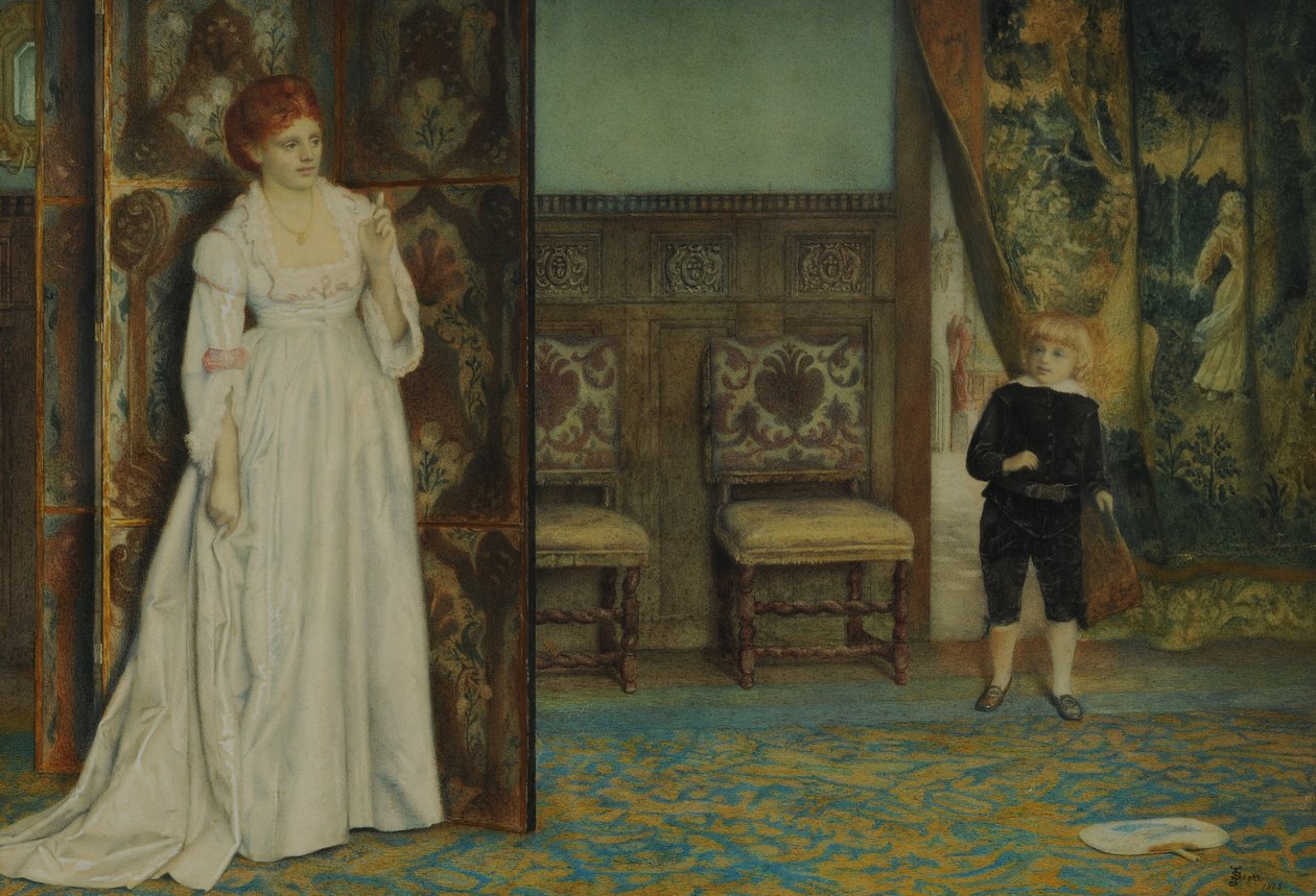 Hide and Seek, 1873 (wc på papir) av John Scott