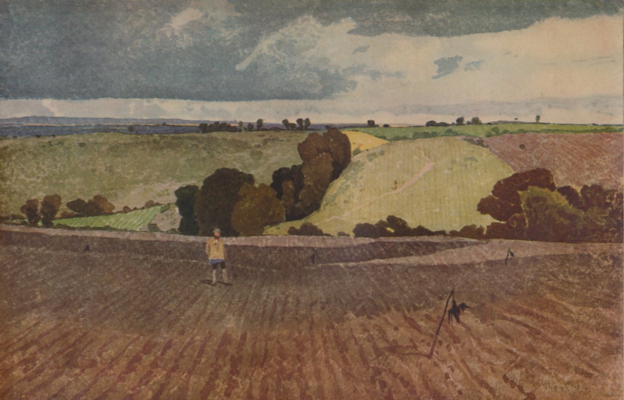 En pløyd mark, 1923 av John Sell Cotman