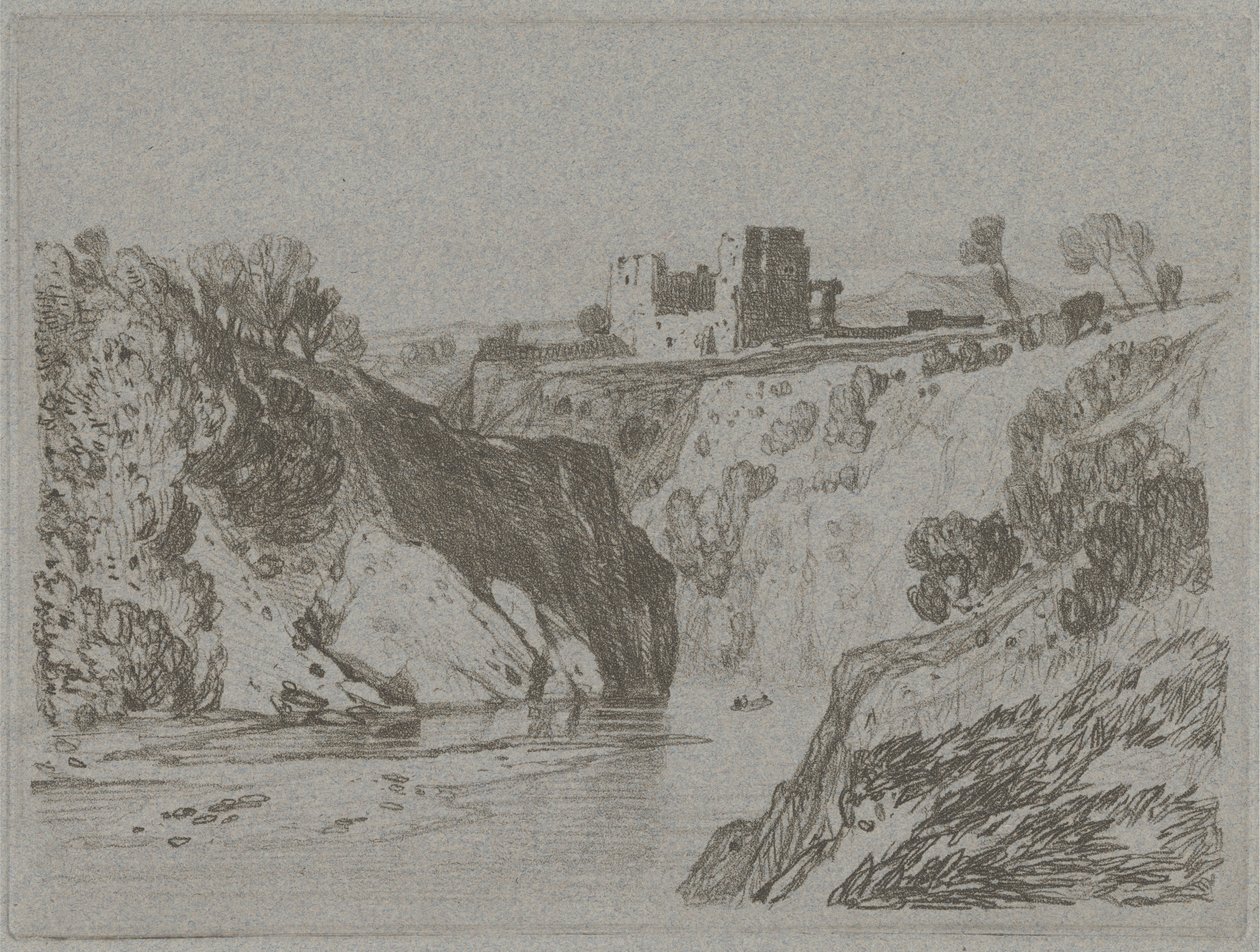 Slott over en steinete kløft av John Sell Cotman