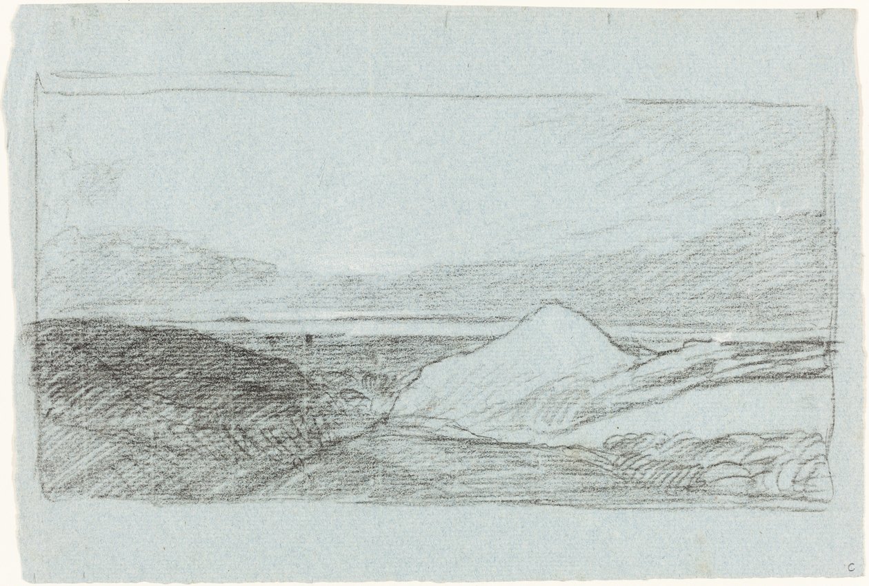 Landskap med bakker og vann av John Sell Cotman