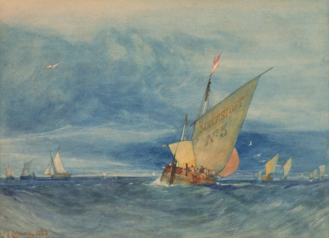 Off Lowestoft: Frisk bris av John Sell Cotman