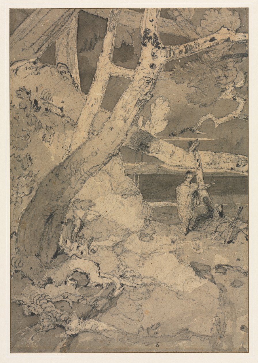 Reisende i et skogslandskap, 1806. av John Sell Cotman