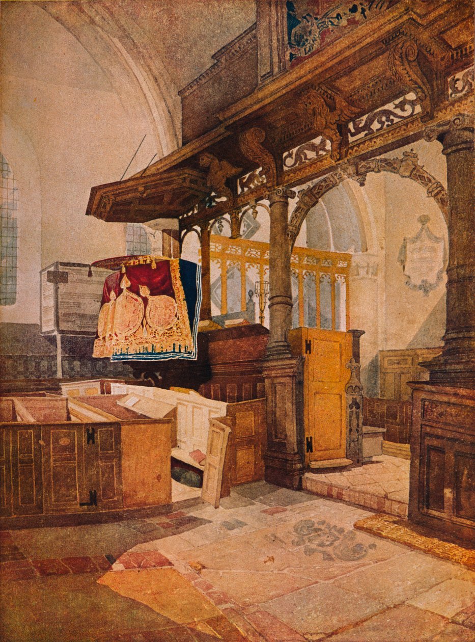 Trentham kirke, c1810 av John Sell Cotman