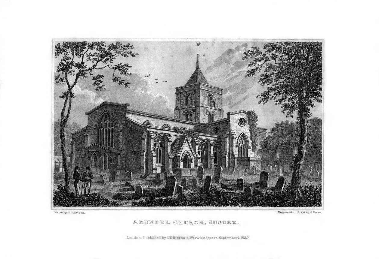 Arundel kirke, West Sussex, 1829. av John Shury