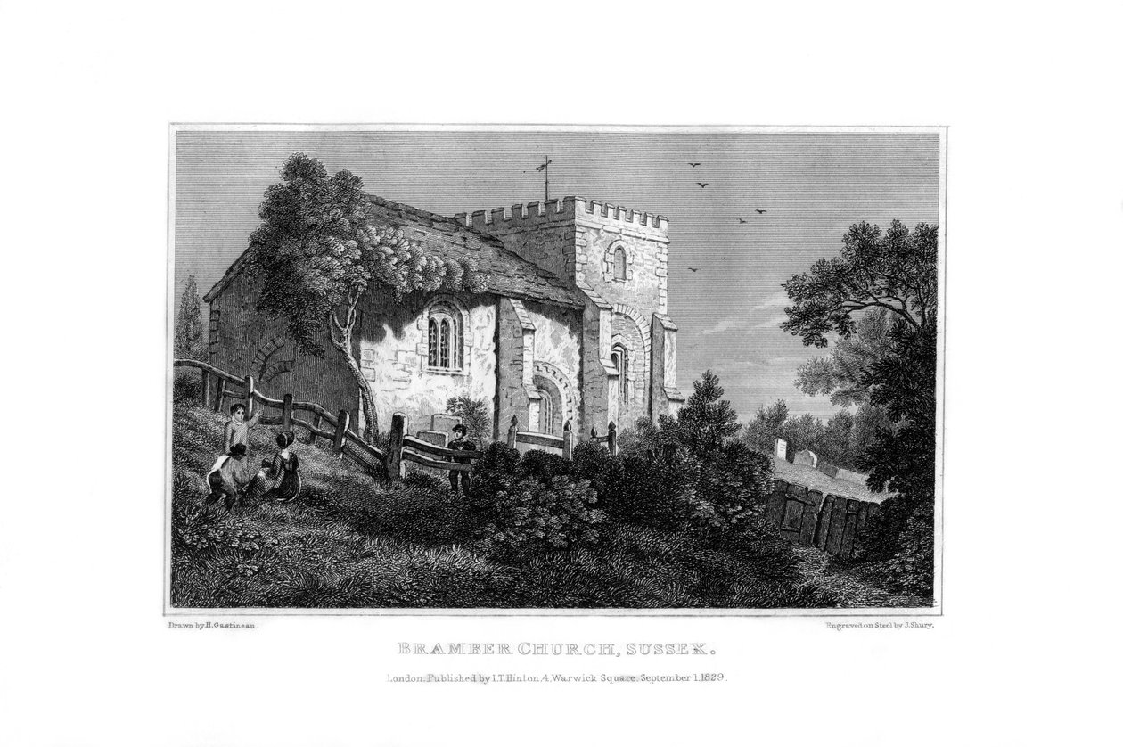 Bramber Church, West Sussex, 1829. av John Shury