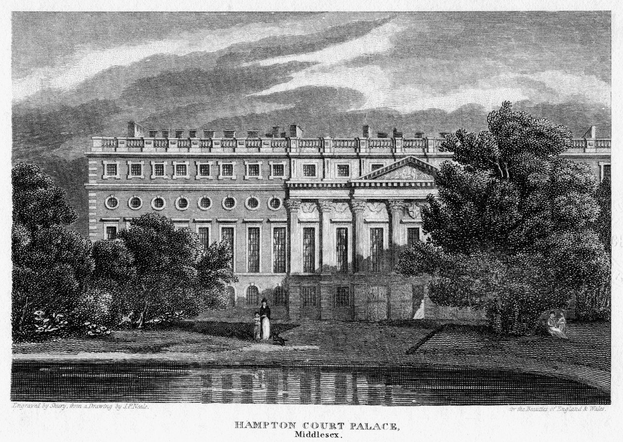 Hampton Court Palace, London, 1814. av John Shury