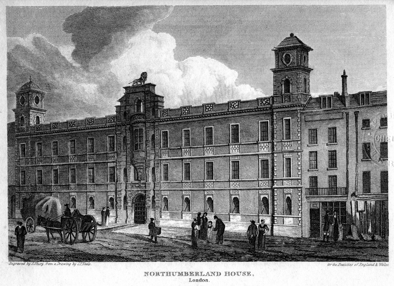 Northumberland House, Westminster, London, 1815. av John Shury