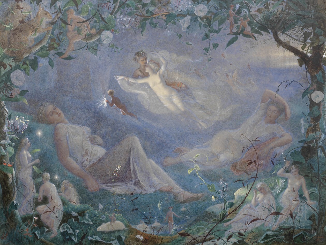 Scene fra En midtsommernattsdrøm, 1873. av John Simmons