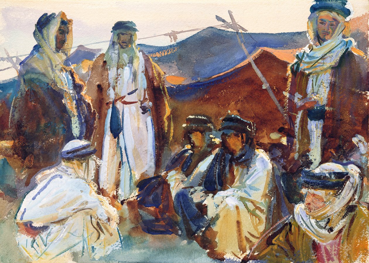 Beduinleir, 1905-06 (wc på papir) av John Singer Sargent