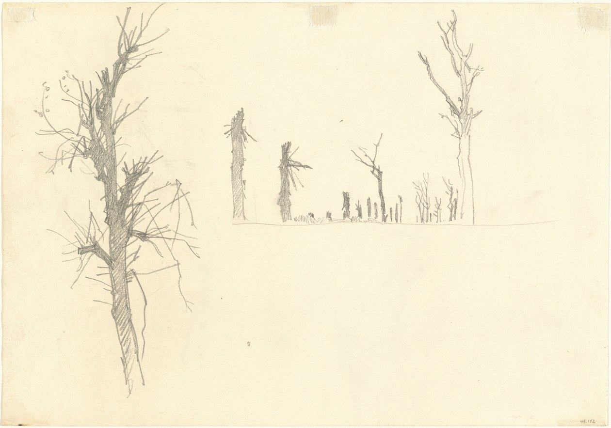 Ødelagte trær [verso], 1918. av John Singer Sargent