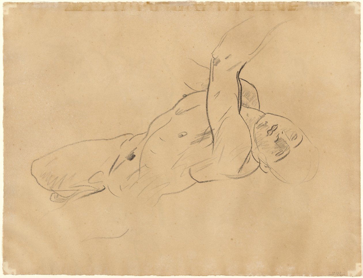 Fallende naken mann [verso] av John Singer Sargent