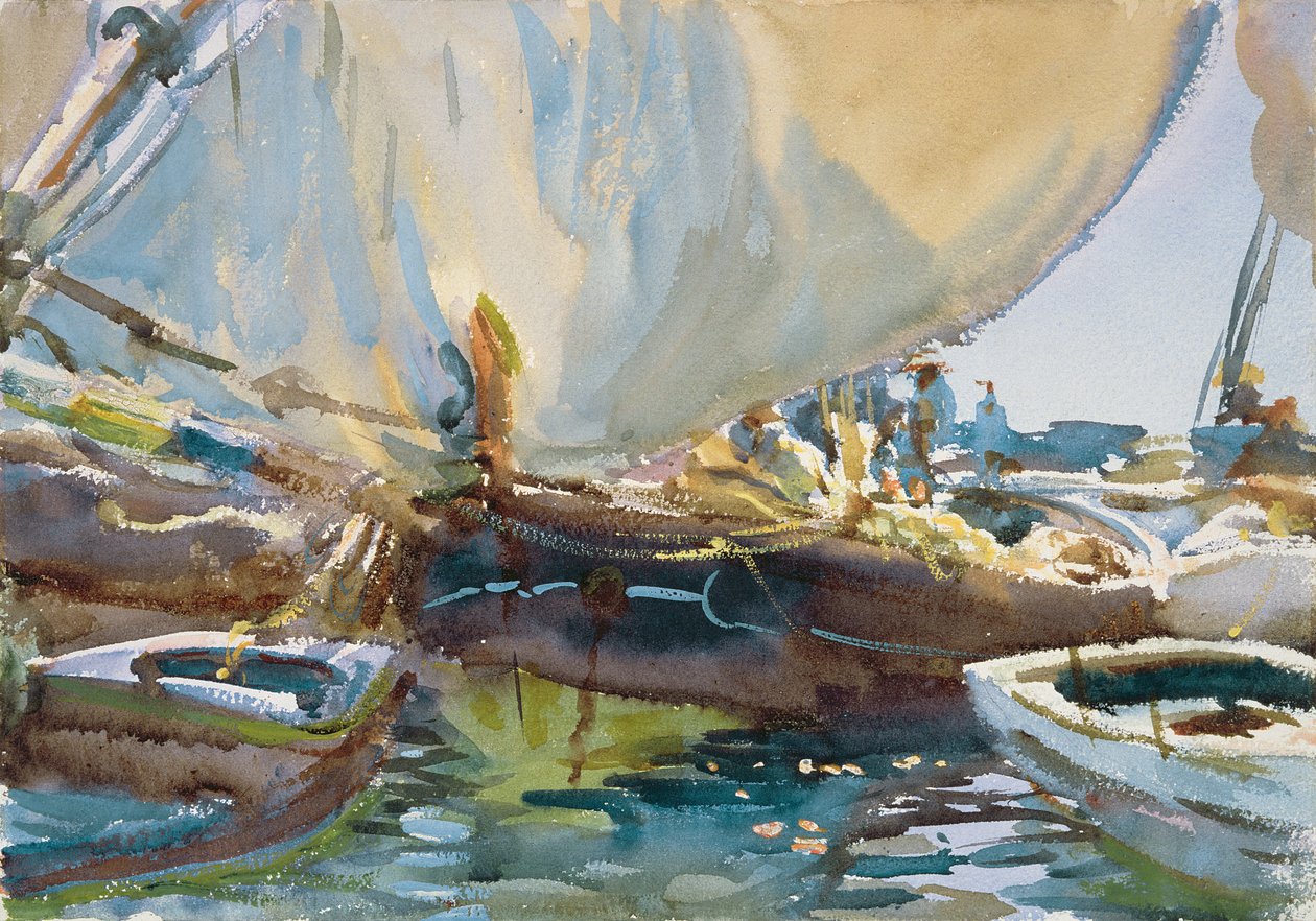 Melon Boats, ca. 1905 (wc på papir) av John Singer Sargent