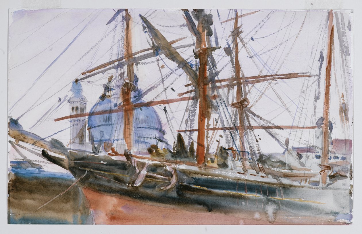 Rigging, ca. 1905-06 (wc og blyant på papir) av John Singer Sargent