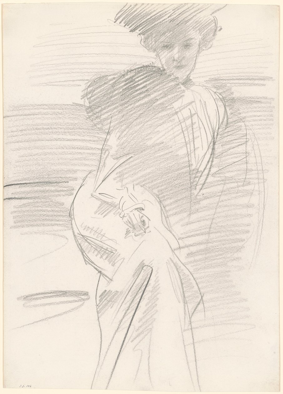 Sittende kvinne, ca. 1890-1900. av John Singer Sargent