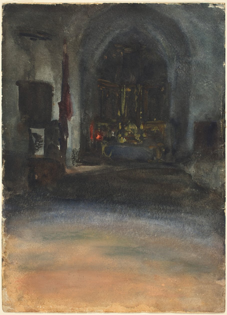 Spansk kirkeinteriør, ca. 1880. av John Singer Sargent