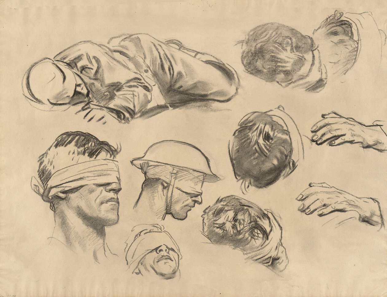 Studier for Gassed, 1918-1919. av John Singer Sargent