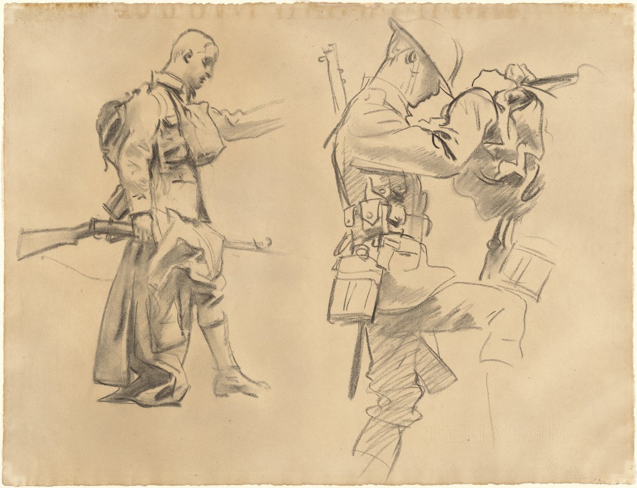 Studier for "Gassed" [recto] av John Singer Sargent