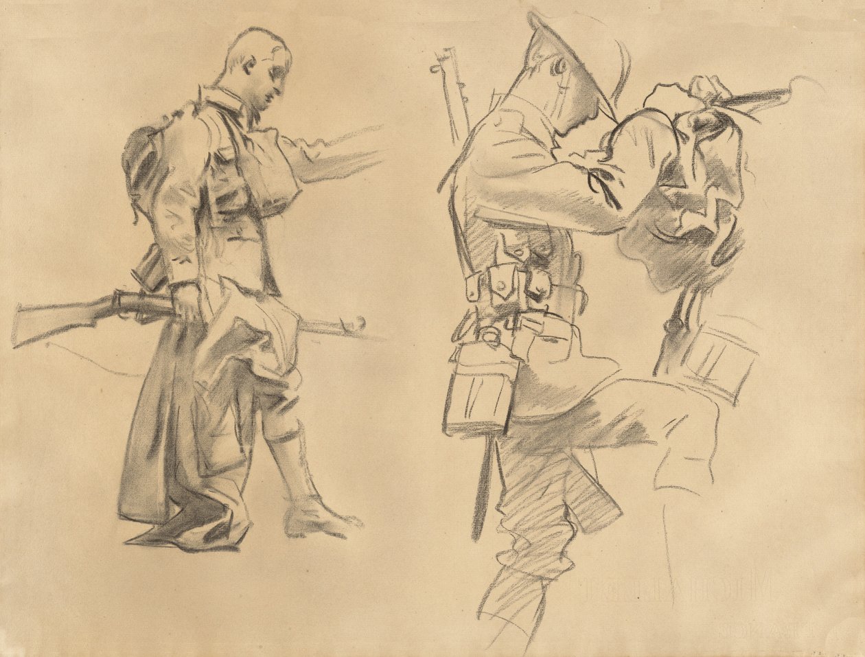 Studier for Gassed [recto], 1918-1919. av John Singer Sargent