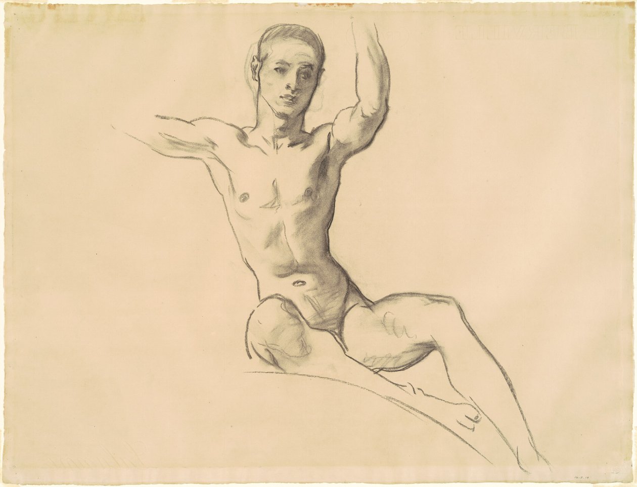 Studie for figur over "Musikk" av John Singer Sargent