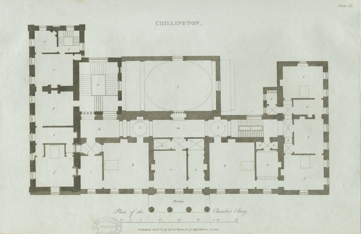 Chillington Hall: gravering av John Soane