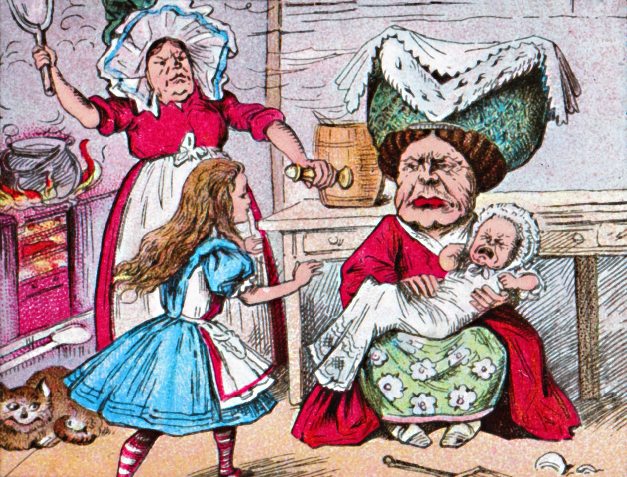 Alice, hertuginnen og babyen, c1910 av John Tenniel