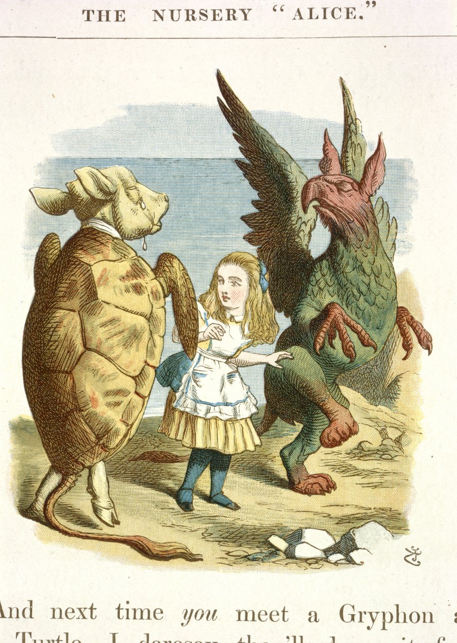 Mock Turtle og Gryphon av John Tenniel
