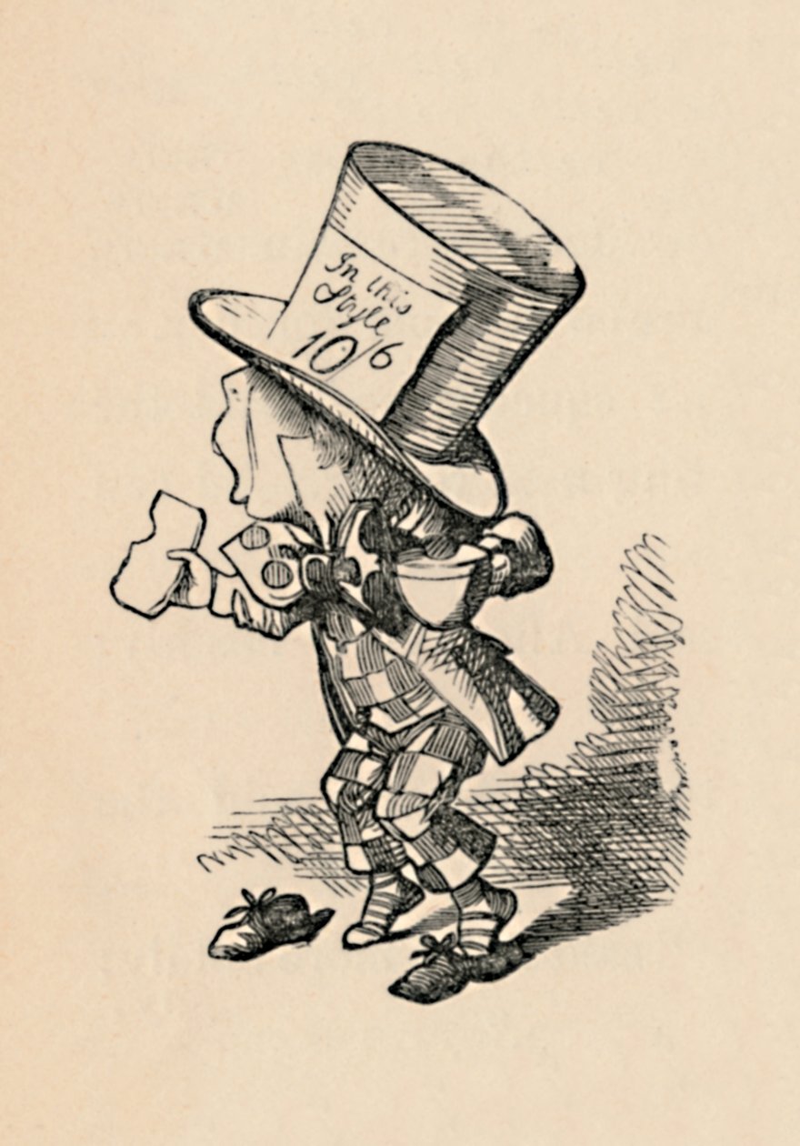 Den gale hattemakeren i retten, 1889 av John Tenniel