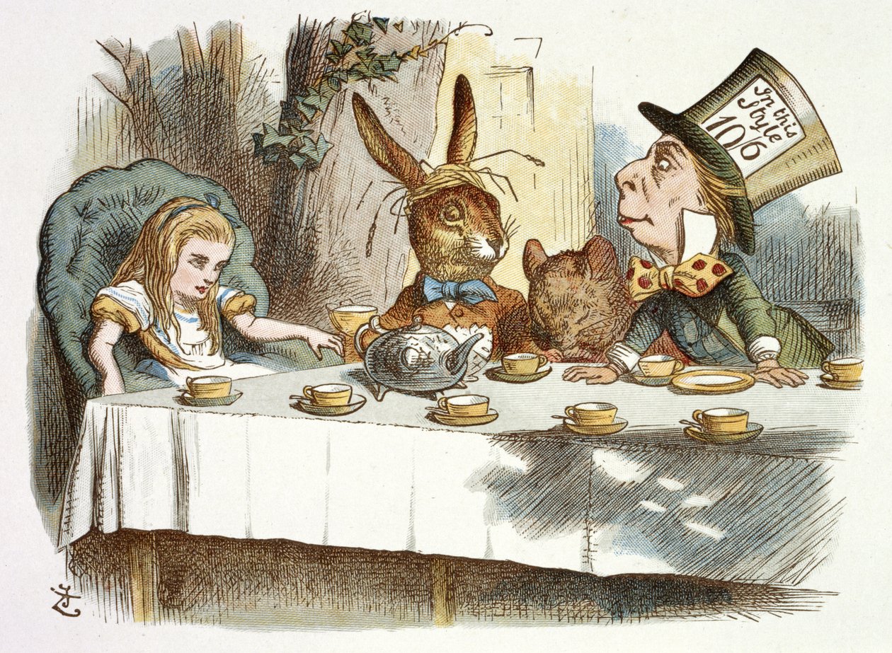 The Mad Hattemaker's teselskap av John Tenniel