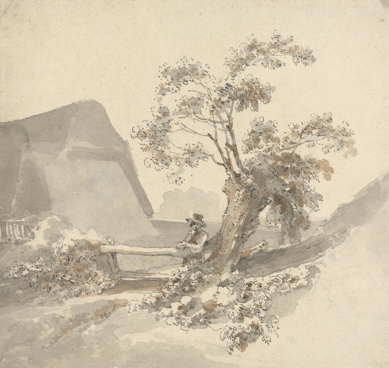 Man Beside a Stile av John Thomas Smith