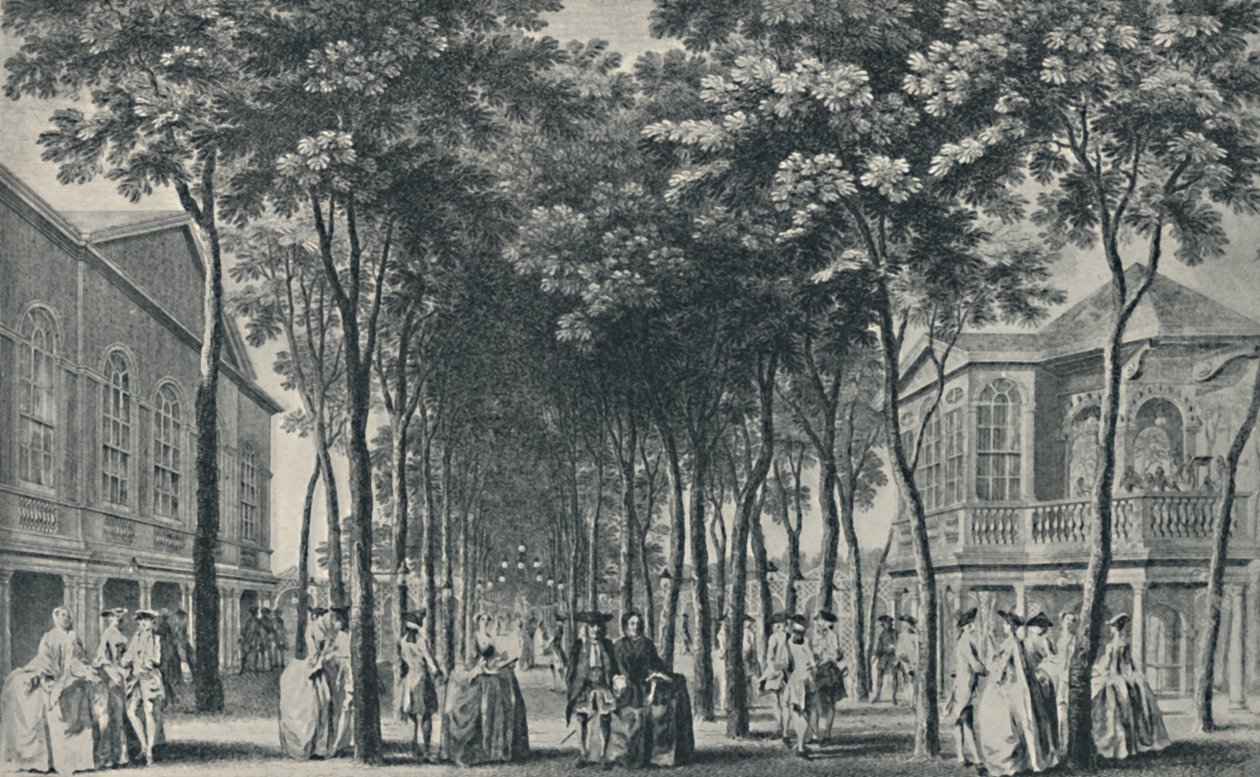 Society at the Marylebone Gardens, 1755, 1920 av John Tinney