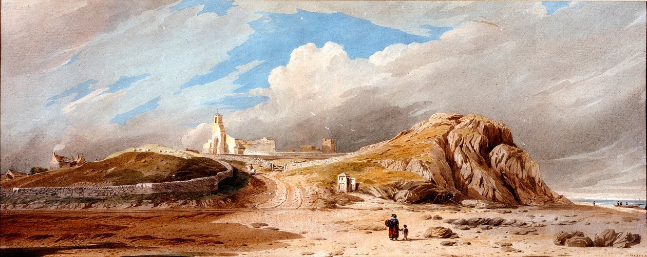 Holy Island (akvarell på papir (lagt)) av John Varley